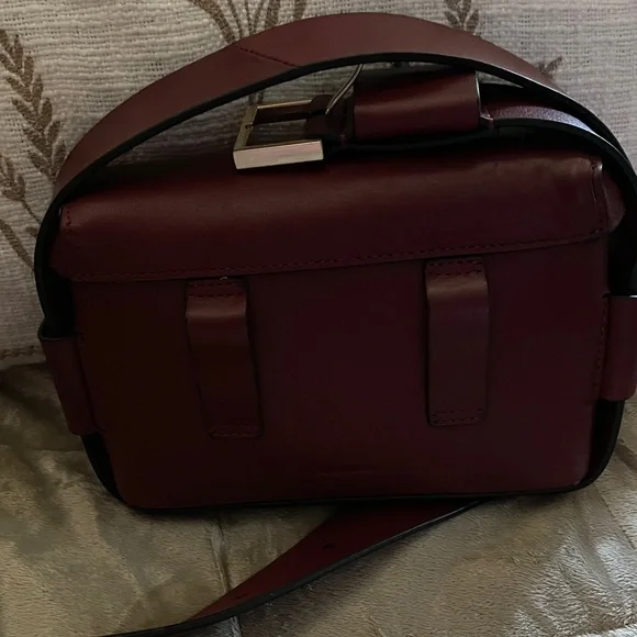 AllSaints Dark Red Leather Shoulder or belt bag - Picture 2 of 9